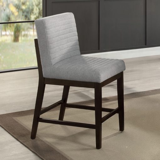 Acme Edwyn Gray Linen & Espresso Counter Height Chair - Set of 2