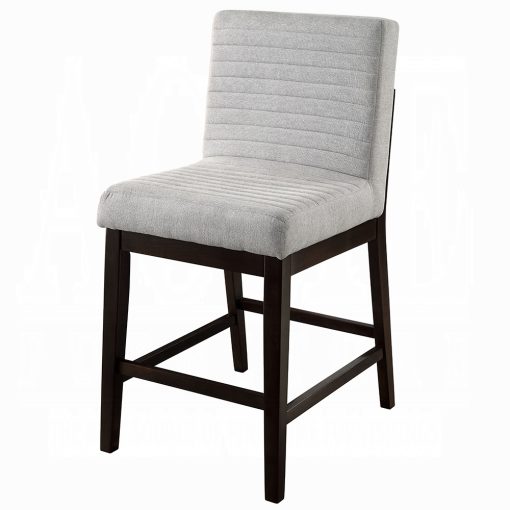 Acme Edwyn Gray Linen & Espresso Counter Height Chair - Set of 2 - Image 2