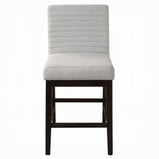 Acme Edwyn Gray Linen & Espresso Counter Height Chair - Set of 2 - Image 3