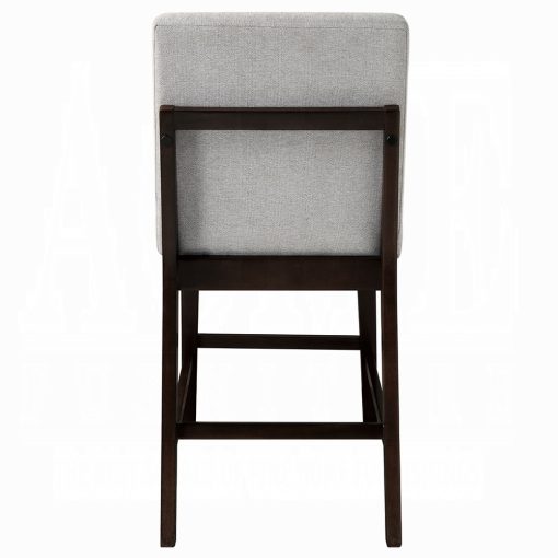 Acme Edwyn Gray Linen & Espresso Counter Height Chair - Set of 2 - Image 4