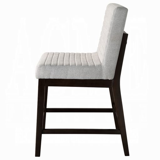 Acme Edwyn Gray Linen & Espresso Counter Height Chair - Set of 2 - Image 5