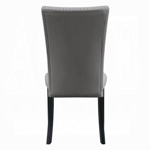 Acme Caralin Gray Synthetic Leather & Black Side Chair - Set of 2 - Image 5