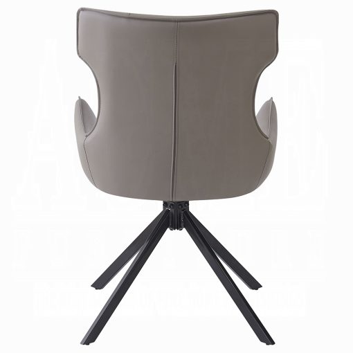 Acme Damita Camel Synthetic Leather & Black Side Chair with Swivel - Set of 2 - Image 5