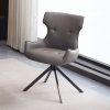 Acme Damita Camel Synthetic Leather & Black Side Chair with Swivel - Set of 2