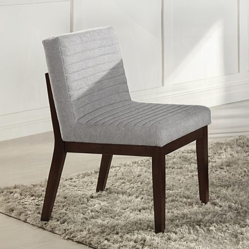 Acme Edwyn Gray Linen & Espresso Side Chair - Set of 2