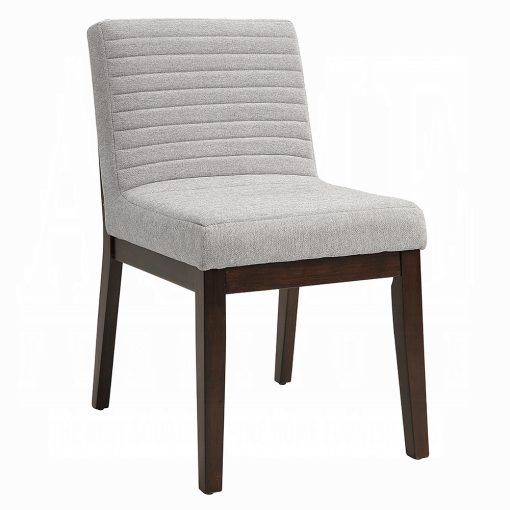 Acme Edwyn Gray Linen & Espresso Side Chair - Set of 2 - Image 2