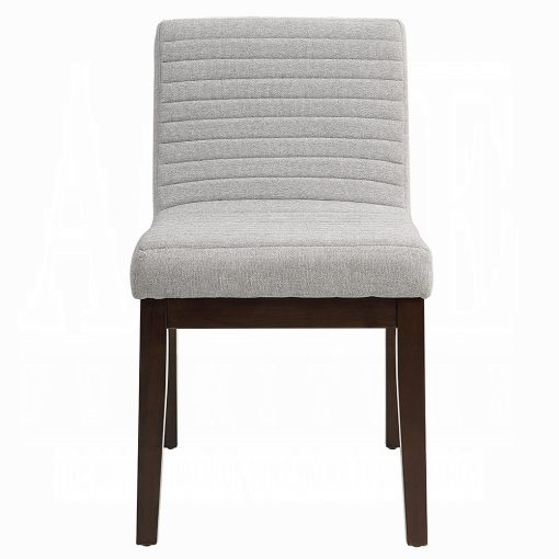Acme Edwyn Gray Linen & Espresso Side Chair - Set of 2 - Image 3