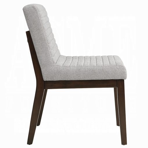 Acme Edwyn Gray Linen & Espresso Side Chair - Set of 2 - Image 4