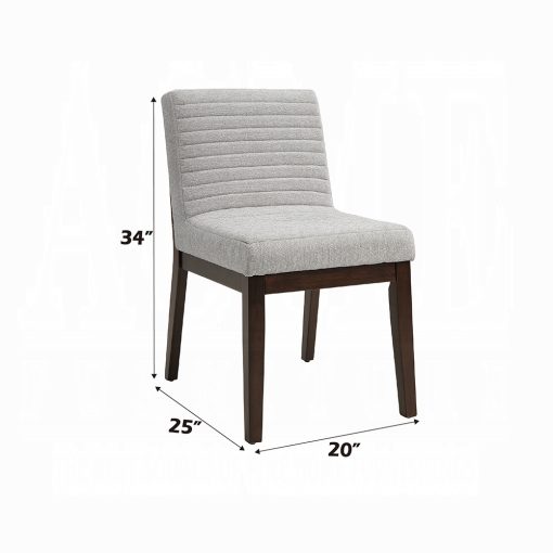 Acme Edwyn Gray Linen & Espresso Side Chair - Set of 2 - Image 6