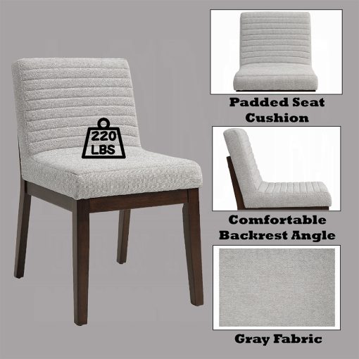 Acme Edwyn Gray Linen & Espresso Side Chair - Set of 2 - Image 7