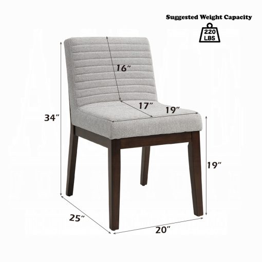 Acme Edwyn Gray Linen & Espresso Side Chair - Set of 2 - Image 10
