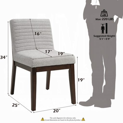 Acme Edwyn Gray Linen & Espresso Side Chair - Set of 2 - Image 11