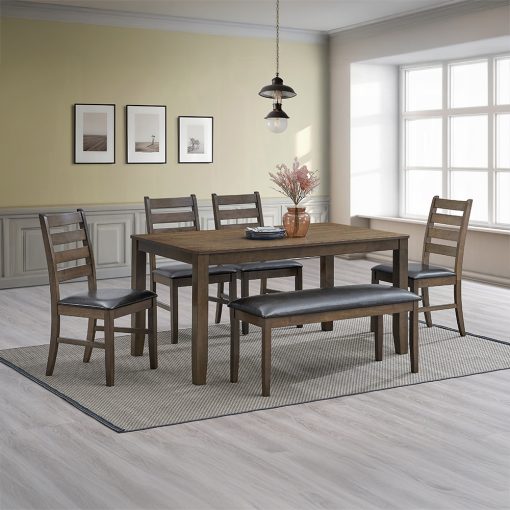 Acme Damica Walnut Dining Table - Image 7