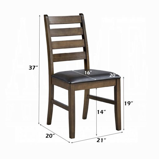 Acme Damica Walnut Side Chair - Set of 2 - Image 9