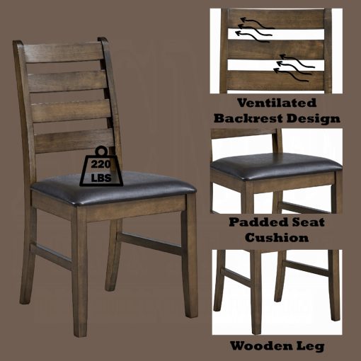 Acme Damica Walnut Side Chair - Set of 2 - Image 10