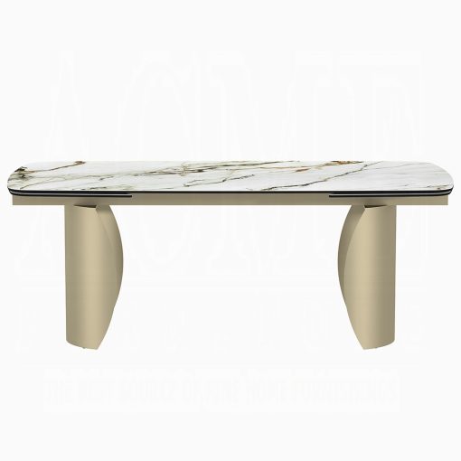 Acme Cora Ceramic Top & Golden Champange Dining Table - Image 2