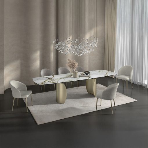 Acme Cora Ceramic Top & Golden Champange Dining Table - Image 9