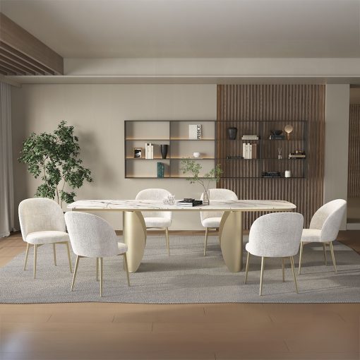 Acme Cora Ceramic Top & Golden Champange Dining Table - Image 13