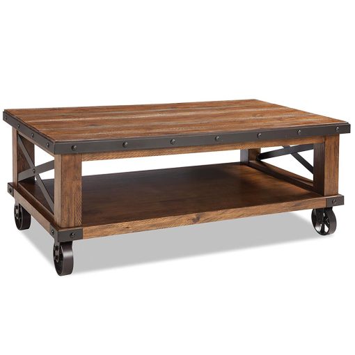 Intercon Taos Canyon Brown Coffee Table with Casters