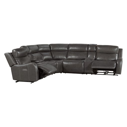 Intercon Wainwright Dual-Power Sectional Set | Charcoal Gray - Image 2