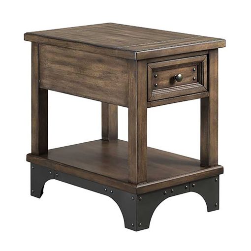Intercon Whiskey River Gunpowder Grey Chairside Table