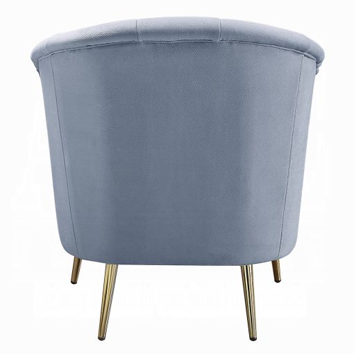 Acme Bayram Light Gray Velvet Chair - Image 4