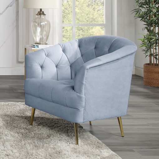 Acme Bayram Light Gray Velvet Chair