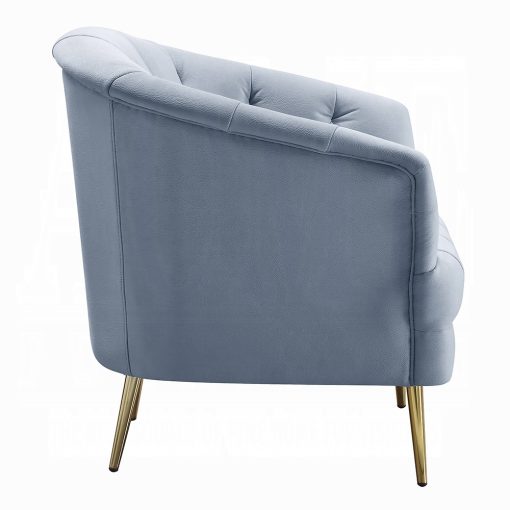 Acme Bayram Light Gray Velvet Chair - Image 5