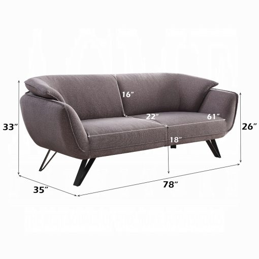 Acme Dalya Gray Linen Sofa - Image 7