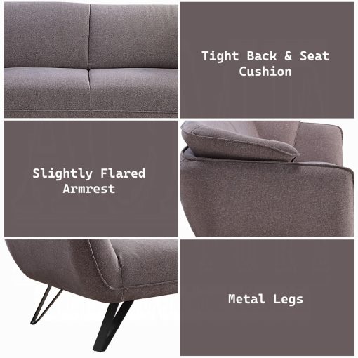 Acme Dalya Gray Linen Sofa - Image 8
