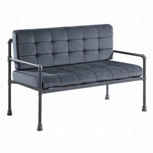 Acme Brantley Gray Velvet & Sandy Gray Loveseat - Image 2