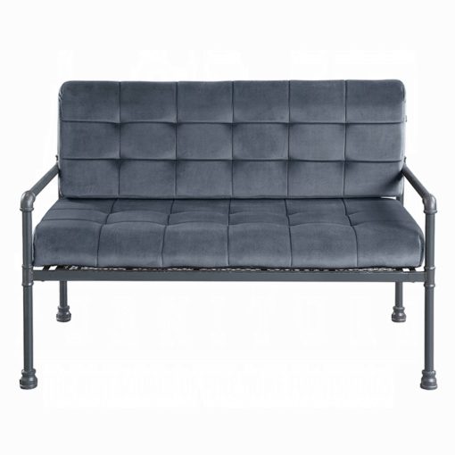 Acme Brantley Gray Velvet & Sandy Gray Loveseat - Image 3