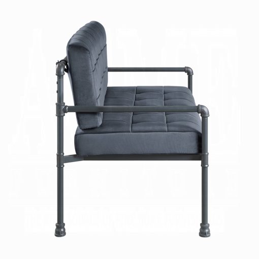 Acme Brantley Gray Velvet & Sandy Gray Loveseat - Image 4