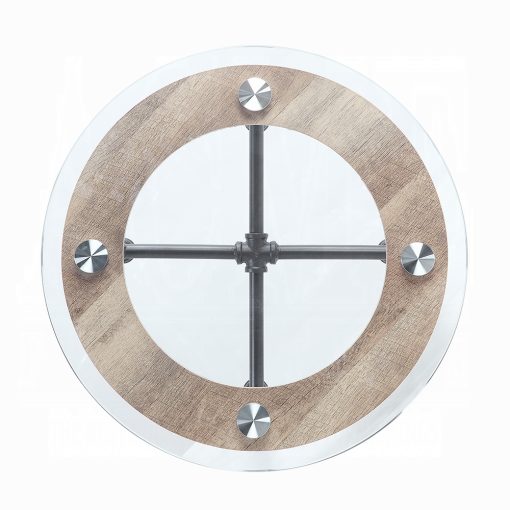 Acme Brantley Clear Glass & Sandy Gray End Table - Image 4