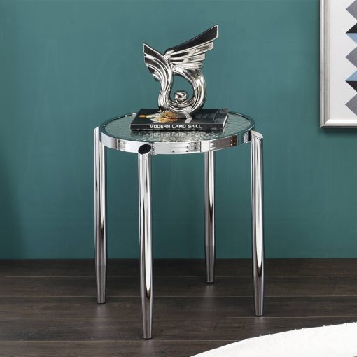 Acme Abbe Glass & Chrome End Table