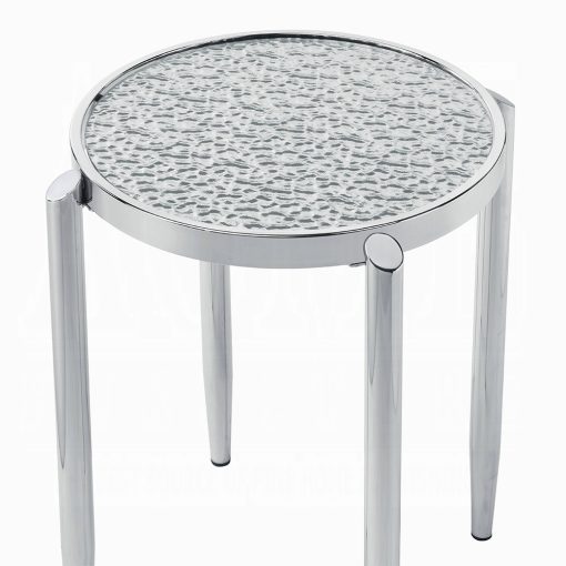Acme Abbe Glass & Chrome End Table - Image 4