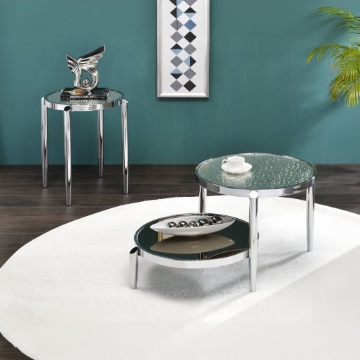 Acme Abbe Glass & Chrome End Table - Image 6