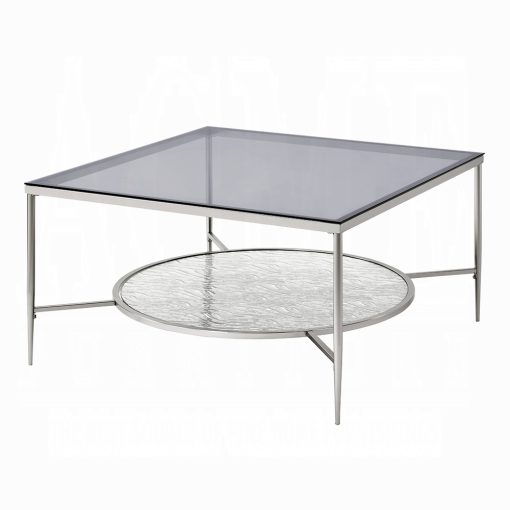Acme Adelrik Glass & Chrome Coffee Table - Image 2