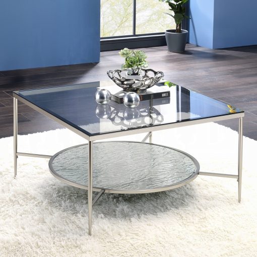 Acme Adelrik Glass & Chrome Coffee Table