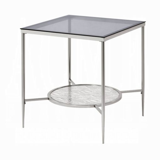 Acme Adelrik Glass & Chrome End Table - Image 2
