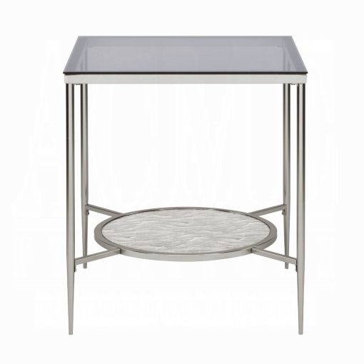 Acme Adelrik Glass & Chrome End Table - Image 3