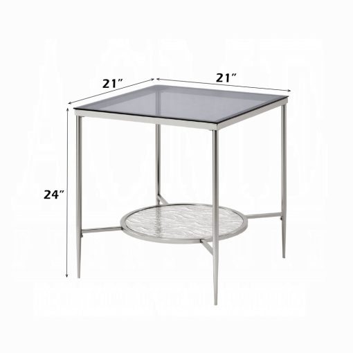 Acme Adelrik Glass & Chrome End Table - Image 6
