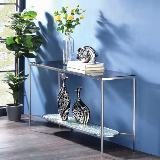 Acme Adelrik Glass & Chrome Sofa Table