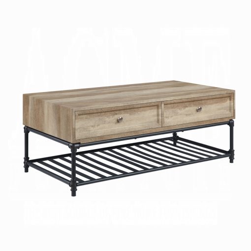 Acme Brantley II Oak & Sandy Black Coffee Table - Image 2