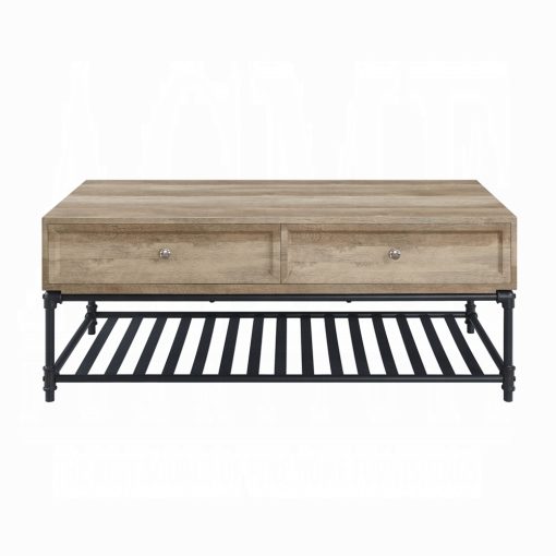 Acme Brantley II Oak & Sandy Black Coffee Table - Image 3
