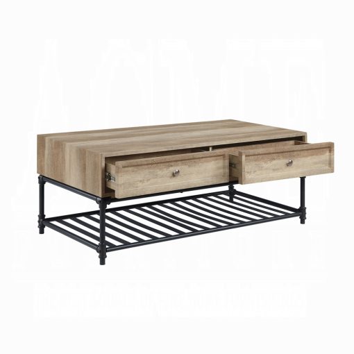 Acme Brantley II Oak & Sandy Black Coffee Table - Image 4