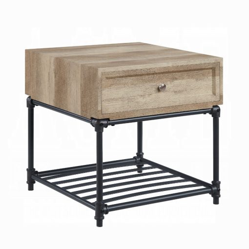 Acme Brantley II Oak & Sandy Black End Table - Image 2