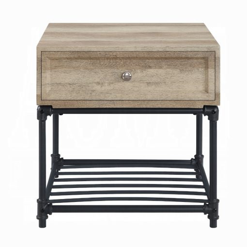 Acme Brantley II Oak & Sandy Black End Table - Image 3