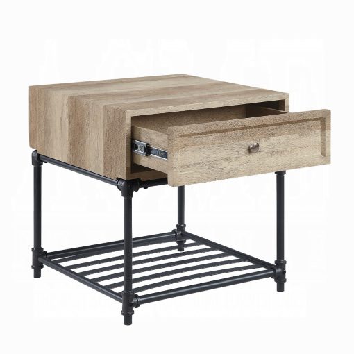 Acme Brantley II Oak & Sandy Black End Table - Image 4