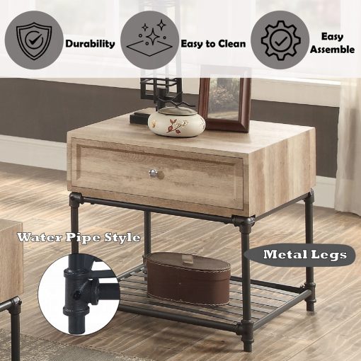 Acme Brantley II Oak & Sandy Black End Table - Image 7